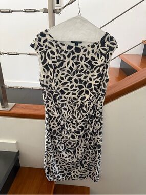 Ralph Lauren Smoke & White Printed Sheath Dress